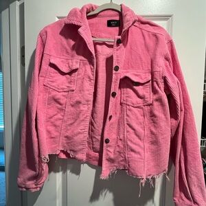 Vici Bright Pink Corduroy Jacket
